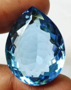 AAA+++ Large Blue Topaz 94.75 Ct. Pear Cut Loose Gemstone Gift for Birthday/Her - Picture 1 of 6