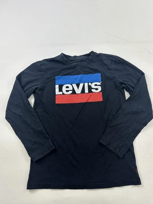 Camisa Levi’s Jóvenes Niños Grande Negra Manga Larga Frontal Logo Cuello Redondo Foto 1 de 4