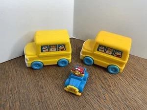 Vintage 1998 Fisher Price McDonalds School Bus Birdie Car Lot Of 3 - Picture 1 of 5