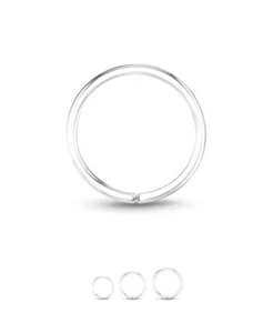 925 Sterling Silver Nose Ring Continuous Seamless Hoop Choose Your Size - Picture 1 of 1