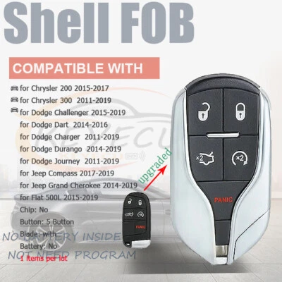 para Chrysler Jeep Dodge 2011-19 Actualización Mando a distancia Carcasa Carcasa Llavero M3N-40821302 Foto 1 de 4