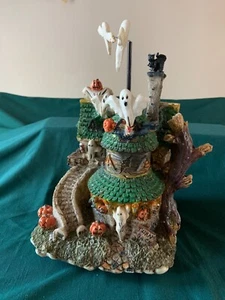 PULEO CO Fiber Optic 12" Lighted Haunted House Rotating Ghosts 2004 Halloween - Picture 1 of 15