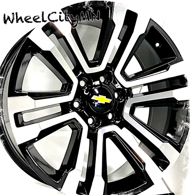 22" Gloss Black Machine OE 5822 Wheels fits 2023 Chevy Suburban Tahoe 6x5.5 +24 Foto 1 de 4