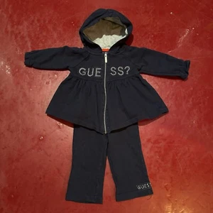Juego de sudaderas con capucha y pantalones con cremallera completa Guess para niñas talla 12 meses 12M Guess - Imagen 1 de 10