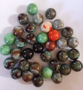 Lot of 35 Mixed Shooter Marbles Jabo Cairo Alley Ravenswood