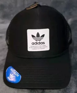 ADIDAS ORIGINALS DISPATCH TRUCKER MENS SNAPBACK HAT BLACK WHITE UNISEX NEW - Picture 1 of 9