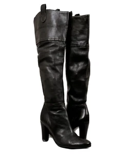 BATA Damen-Kniestiefel 100% Plongé-Leder Dunkelbraun gealterter Effekt eu39 uk6 - Bild 1 von 9