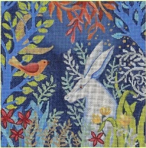 Needlepoint Handpainted Brenda Stofft Moon Garden 8x8 - Picture 1 of 1