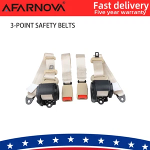 2X Retractable 3 Point Safety Seat Belt Car Vehicle Adjustable Belt Kit Straps - Picture 1 of 12