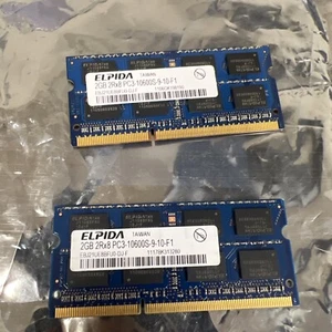 2X Elpida 2GB 2Rx8 PC3-10600S-9-10-F1 RAM SODIMM - Picture 1 of 3