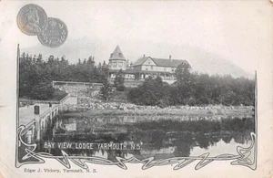 CANADA, COIN POSTCARD, VIEW YARMOUTH NOVA SCOTIA, BAY VIEW LODGE ~ 1903-09 - Picture 1 of 2