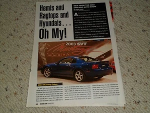 Ford Mustang Cobra 2003 Anzeige / Artikel - Bild 1 von 1