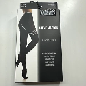 STEVE MADDEN SHAPER TIGHTS 1 PK BLACK SZ M/L Flattens Stomach/Firms Bottom NIP - Picture 1 of 2