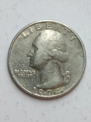 1974 Washington Quarter No Mint Mark bad strike. - Image 1 of 2