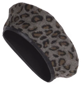 Vintage LEOPARD Classic BERET Retro Hat BASKENMÜTZE Barett Grau Rockabilly - Bild 1 von 5