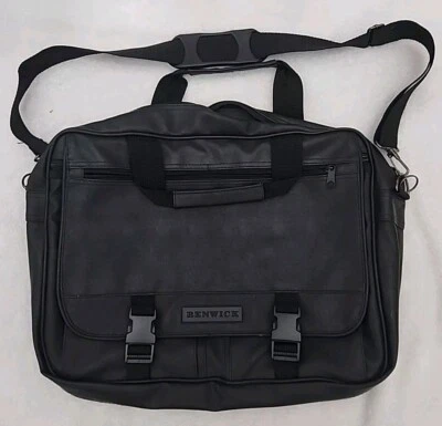 Maletín Renwick Cuero Negro Suave Laptop Bolso Mensajero Estuche Correas de Almacenamiento Foto 1 de 4