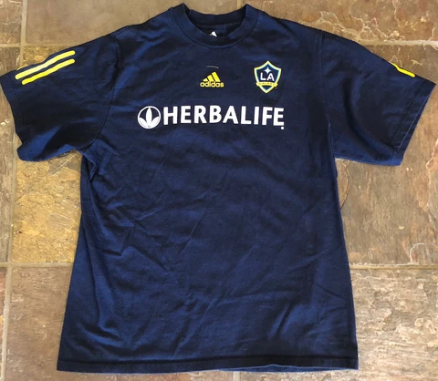 adidas LA Galaxy WOMENS XL David Beckman T-Shirt Jersey Cover