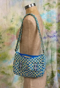 VERA BRADLEY Shoulder Bag yellow/blue medallion pattern purse - Picture 1 of 7