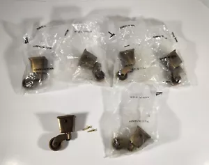 1-1/4" SQUARE CUP CASTER SOLID AGED ANTIQUE BRASS WHEEL CHAIR CART SET OF 6 - Picture 1 of 10