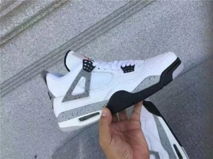 Nike Air Jordan 4 Remastered White Cement Men's Free Shipping 840606-192 - Picture 1 of 5