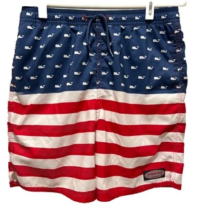 Vineyard Vines Boys Youth Red, White and Blue Flag Swim Trunks Size L (Youth) - Picture 1 of 6