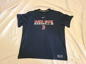 Boston Red Sox Shirt Herren blau Nike Baseball MLB Dri-Fit Center Swoosh Large - Bild 1 von 6
