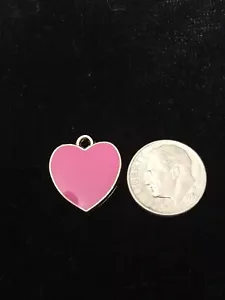 Heart Pink Enamel Bangle Pendant charm BG 9 - Foto 1 di 2