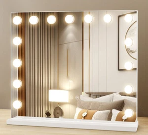 Hollywood Schminkspiegel Tischspiegel LED Beleuchtung USB Farbe Dimmbar 58x46cm - Foto 1 di 11