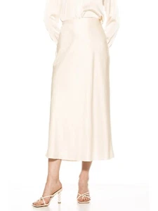 ALEXIA ADMOR women's Oat Hunter Midi Skirt sz 14 style s133 satin zip NWT - Picture 1 of 10