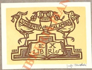 SERVOLINI Luigi - Ex libris Umberto Calamida (EX-1087) - Imagen 1 de 1