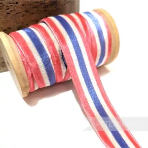 23mm Striped French Velvet Ribbon for Millinery & Hat Making - 1m - Picture 1 of 8