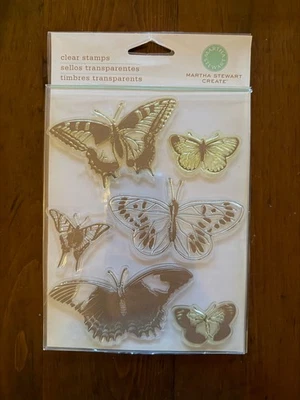 Martha Stewart Set Butterfly Clear Stamp for use w block New - Image 1 of 2