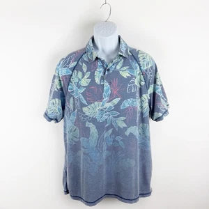 Tommy Bahama Polo Shirt Mens Large Performance Islandzone Floral Hawaiian - Picture 1 of 14