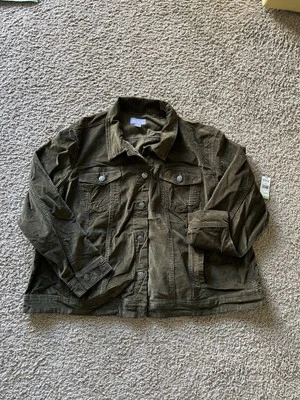 NWT Laura Scott Jacket Color brown Women's Denim Size 3X Pockets - Image 1 of 4