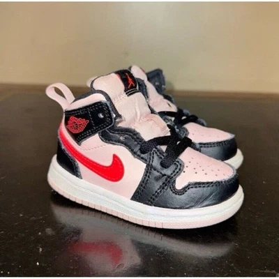 Nike Air Jordan 1 Mid Atmosphere Rosa 640735-604 Niño Td Niña’s Talla 5C Foto 1 de 4