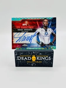 2025 Topps Chrome UFC - Israel Adesanya - Aqua Geometric On Card Auto - Picture 1 of 2