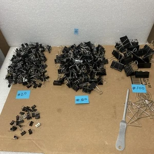 Binder Clips, Black, Metal clamp, Paper Clips, Small, Medium And Large Sizes - Picture 1 of 6