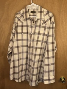 Stetson beige braun kariertes Langarm Western Druckknopf Hemd 2XL 100% Baumwolle - Bild 1 von 8