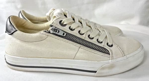 Zapatilla deportiva Taos Z Soul para mujer talla 6,5 blanca de lona para caminar informal con cremallera - Imagen 1 de 10