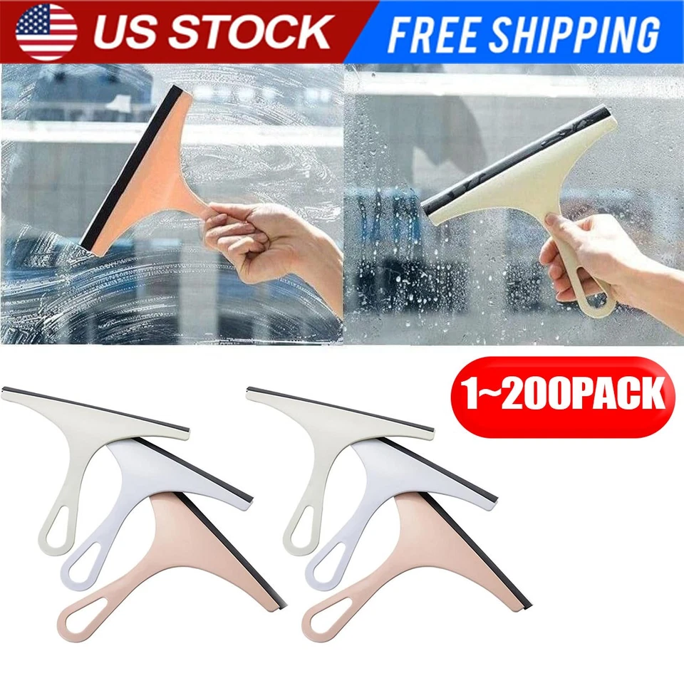 Glass Window Wiper Cleaner Bathroom Squeegee Car Mirror Scrub Cleaning Tool - Image 1 of 4