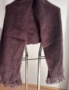 Mantas Escaray Mohairstola 65x200 sehr hochwertig NEU Farbe pflaume  - Bild 1 von 7