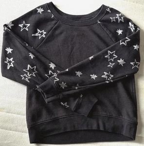 Athletic Works Mädchen Pullover Sweatshirt schwarz mit Sternen Jugend Größe Medium 7-8 - Bild 1 von 6