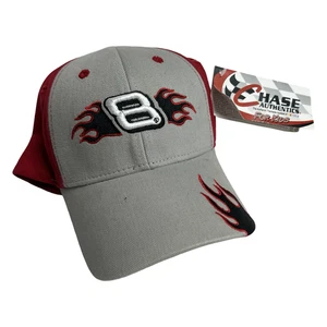 Dale Earnhardt Jr Hat Cap Strap Back Youth Gray Red NASCAR Racing Flames Kids - Picture 1 of 6
