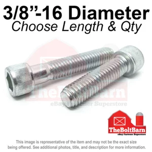 3/8"-16 Allen Socket Head Cap Screws Bolts Alloy Zinc COARSE (Pick Size & Qty) - Picture 1 of 18