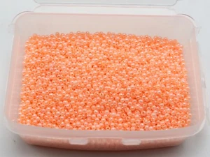 10000 perline di vetro arancione chiaro Ceylon 1,5 mm (12/0) + scatola portaoggetti artigianato fai da te - Foto 1 di 4