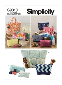 Simplicity Sewing Pattern S9310 Tote Bag Cosmetic Purse Accessory Bags 11 Styles - Picture 1 of 5