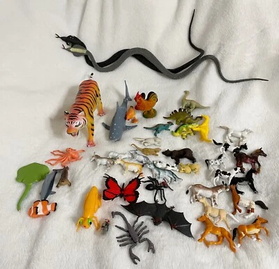 Lot of 45 Unbranded Mini PVC and Felt Animals, Farm, Jungle, Insect, Etc. - Image 1 of 4