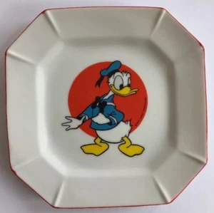 Donald Duck Vintage Plate Walt Disney Productions Made Japan Octagonal Square - Picture 1 of 12