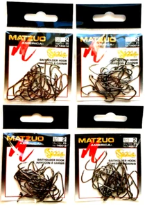 100 Matzuo 140012 Sickle Baitholder Hook Size 2 Black Chrome (Four 25ct Packs) - Picture 1 of 24