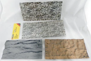 HO/TT Scale Embossed Wall Panels with Photo- Realistic Wall Motifs (5 Pcs) - Picture 1 of 3